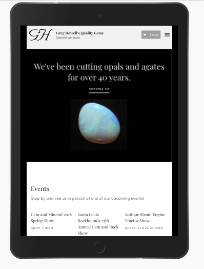 custom ecommerce website - tablet view