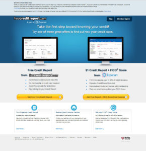 responsive landing page freecreditreport.com